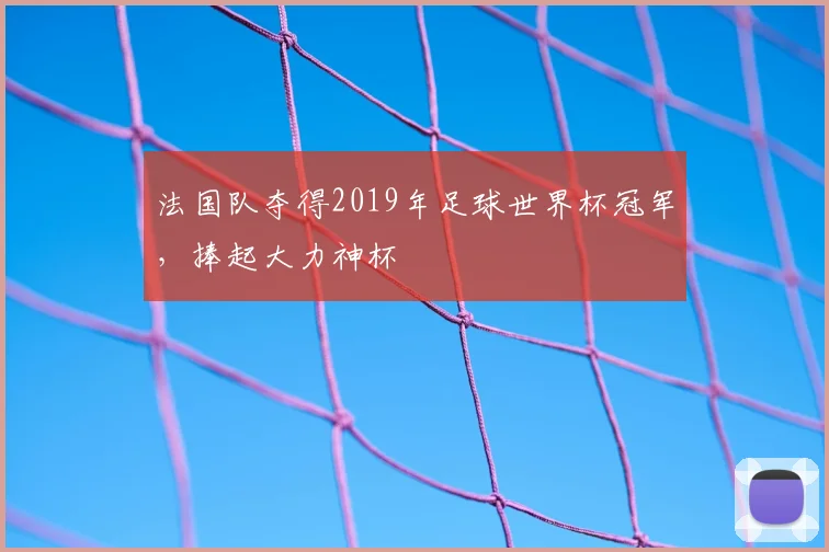 法国队夺得2019年足球世界杯冠军,捧起大力神杯
